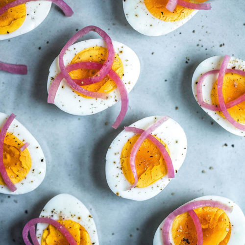 A quick way to cut hard boiled eggs! Put them in your onion